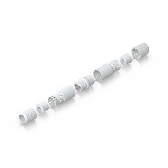 Adaptor RJ45 Inline Cat6A pentru exterior UniFi Ubiquiti, Protecție la intemperii, Pachet 2 buc., UACC-RJ45-Coupler-C6A-Outdoor